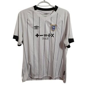 Umbro Ipswich Town FC 2023-24 Third Shirt White Pinstripe Ed Sheeran Womens 12